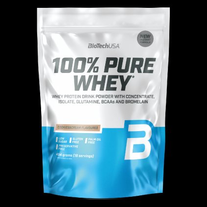 100PureWhey cookies cream 454g front 2000x2000