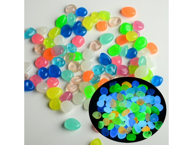 Ma1V50 100Pcs Glow in the Dark Garden Pebbles For Sidewalk Garden Terrace Lawn Garden Patio Fish