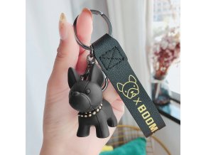 230 Black fashion punk french bulldog keychain pu variants 15