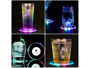 main image3LED Coaster For Bar Table Decoration Accessories Acrylic Bar Cocktail Flash Base LED Mats Crystal Ultra