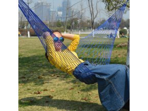 L9jPNylon Hammock Portable Garden Mesh Net Sleeping Bed Hamaca for Outdoor Travel Camping Hamak Blue Green