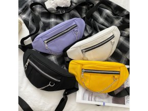M4peNew Women Chain Waist Bag Ladies new Designer Canvas Fanny Pack Fashion Travel Money Phone Chest