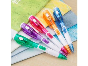 aCZO1pcs Cute Novelty LED Light Ballpoint Pen Creative Multifunctional Ballpoint Pen With Luminous Flashlight School Office