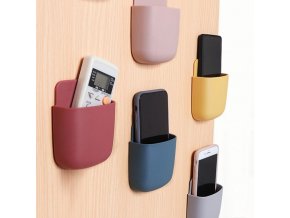 0jQYWall Mounted Storage Box Mobile Phone Plug Holder Stand Rack Remote Control Storage Organizer Case For