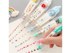 4SbEKawaii Correction Belt Kawaii Accessories Girls Hand Account Decorative Stickers Marker Pen School Stationery Office Supplies