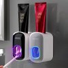 Fvs4ECOCO Automatic Toothpaste Dispenser Wall Mount Bathroom Bathroom Accessories Waterproof Toothpaste Squeezer Toothbrush Holder