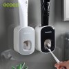 vjhuECOCO Automatic Toothpaste Dispenser Wall Mount Bathroom Bathroom Accessories Waterproof Toothpaste Squeezer Toothbrush Holder