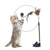 TWxZFunny Simulation Bird Interactive Cat Toy with Super Suction Cup Feather Bird for Kitten Play Chase