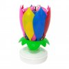 QHJrExquisite Lotus Flower Shape Rotating Musical Candle Disposable Candles Birthday Party Gifts Kids Cake DIY Decorations