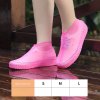 lhc01 Pair Reusable Latex Waterproof Rain Shoes Covers Slip resistant Rubber Rain Boot Overshoes S M