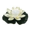 sIaoArtificial Lotus Light LED Colorful Lotus Waterproof Fake Lotus Pond Flowers Leaf Lily Water Lantern Festival