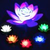 A6ueArtificial Lotus Light LED Colorful Lotus Waterproof Fake Lotus Pond Flowers Leaf Lily Water Lantern Festival