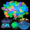 ISat50 100Pcs Glow in the Dark Garden Pebbles For Sidewalk Garden Terrace Lawn Garden Patio Fish