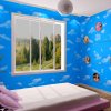 7LxzPeel and Stick Blue Sky 3D Wallpapers DIY Self Adhesive Clouds Home Decor Waterproof Wall Stickers