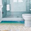 iOomCustom Self adhesive Floor Mural Photo Wallpaper 3D Seawater Wave Flooring Sticker Bathroom Wear Non slip