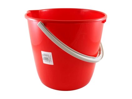 Vedro 12 L okrúhle, s plastovou rúčkou, červené (1 ks = bal)