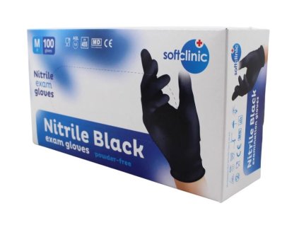 Rukavice nitrilové čierne, veľ. S (100 ks = box)