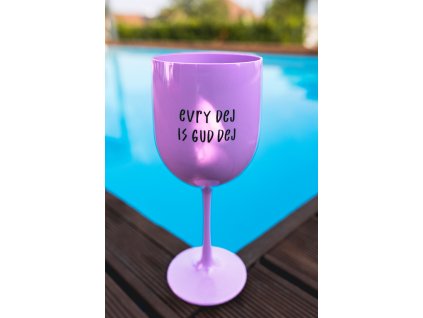 3v1 Plastová sklenička " Evry day is gud day" | fialová