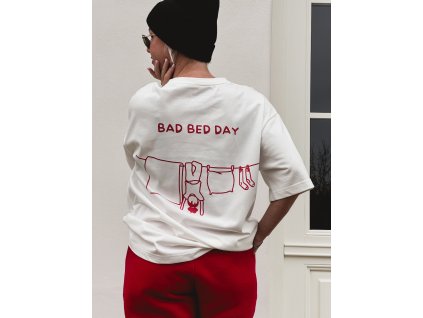 3v1 Dámské tričko "Bad bed day" | bílá