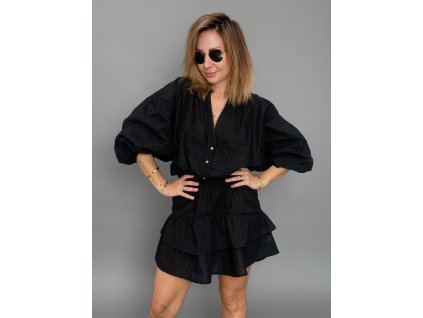 3v1 Dámské šaty s kanýrem "Kytička" | černá