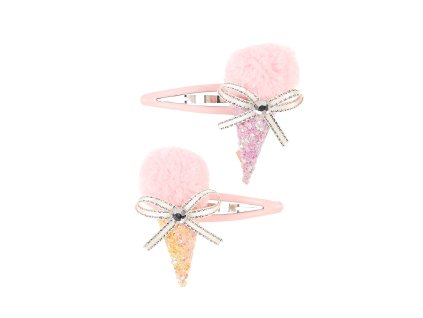 Souza! - Sponky do vlasů Damanja - růžové se zmrzlinou - 2 ks