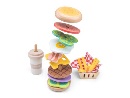 Dřevěná sada - fast food