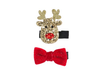 Souza! - Sponky do vlasů se sobem a mašlí – 2 ks