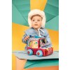 Lilliputiens - textilní autíčko s aktivitami a zrcátkem