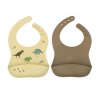 SBDIGR02 LR 3 Silicone bib set of 2 Dinosaurs