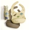 SBDIGR02 LR 6 Silicone bib set of 2 Dinosaurs