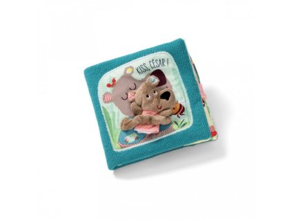 Lilliputiens - textilná knižka s prstovou bábkou - medvedík César