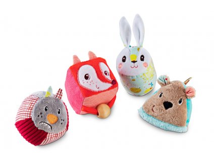 Lilliputiens - súprava 4 textilných tvarov - zvieratká z lesa