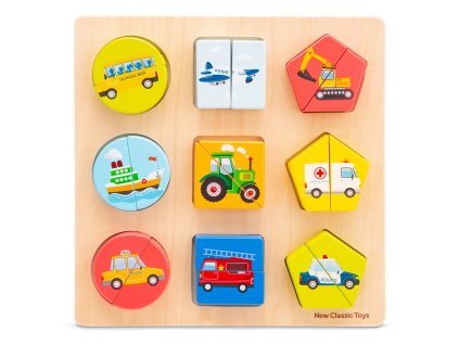 Drevené vkladacie puzzle - dopravné prostriedky
