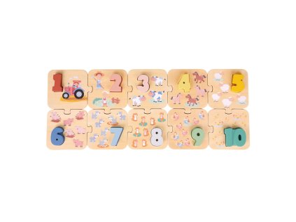 Puzzle - Učíme sa číslice - farma