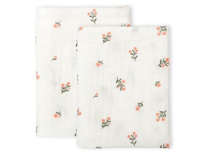 MULFPI01 LR 1 Muslin cloths set of 2 little flowers
