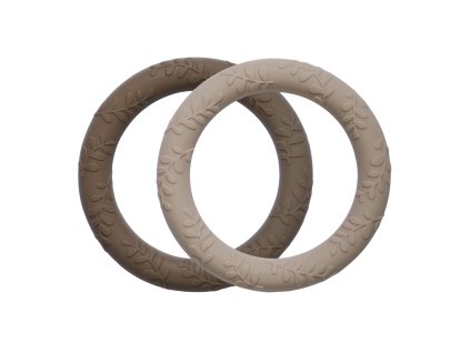 TRLETA21 LR 1 Silicone teether Leaves Taupe