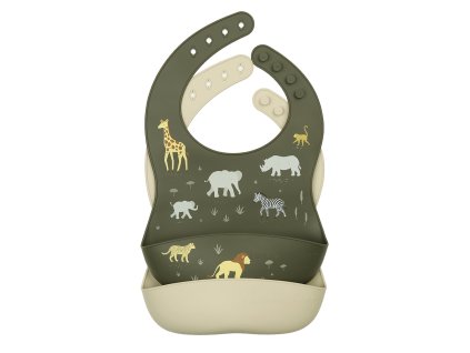 SBSAGR06 LR 1 Silicone bib set of 2 Savanna
