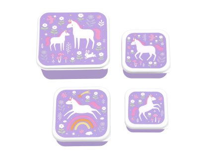 SBSEUD73 LR 1 Lunch & snack box set Unicorn dreams