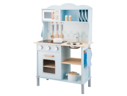 Drevená moderná kuchynka - svetlomodrá