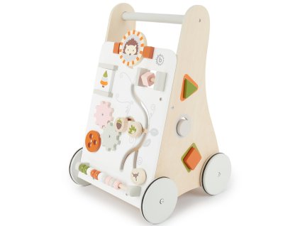 Bieco - Drevená detská chodúľka s aktivitami - lesné zvieratká