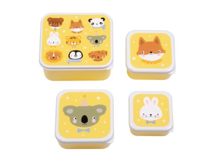 SBSEAF81 LR 1 Lunch & snack box set Animal friends