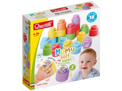 Momy Soft Happy Sound - mäkké kocky + 2 zvukové kocky - 18 ks