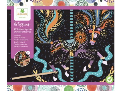 CREA014 SCRATCH ART CHEVAUX face