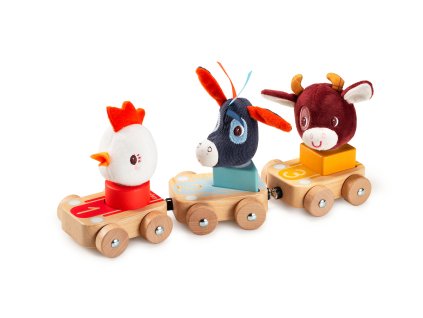 Lilliputiens - súprava 3 drevených autíčok - Farma