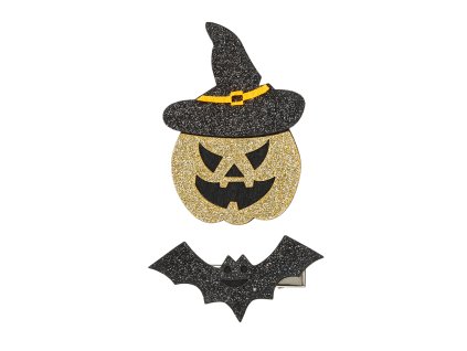 Souza! – Sponky do vlasov Willa – halloweenska tekvica a netopier – 2 ks