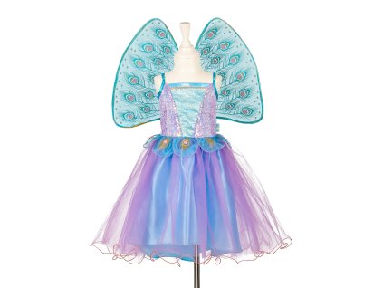 Souza! – detský kostým s pávími krídlami – Víla Tamara – 3 – 4 roky, 98 – 104 cm
