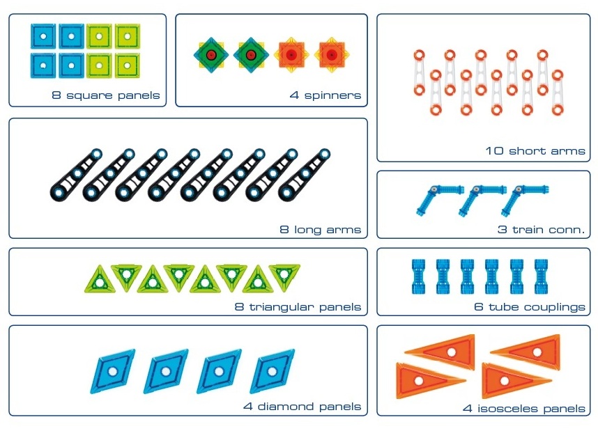 Geosmart, Magnetická stavebnica Educational Set, 205 ks