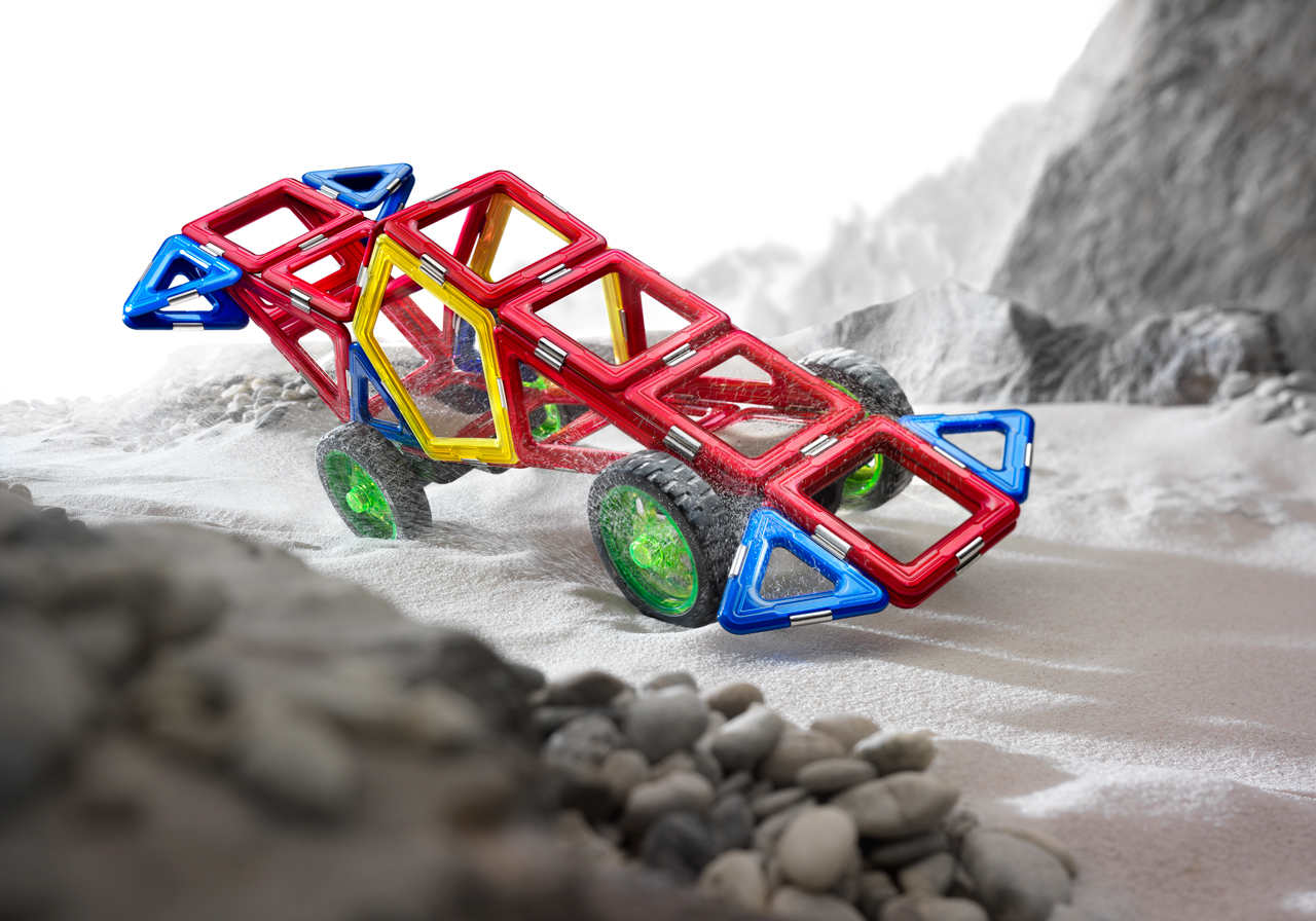 Geosmart, Magnetická stavebnica RoboRacer, 36 ks