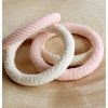 TRLESC23 LR 6 Silicone teether Leaves Strawberry Cream