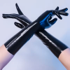 Latexové rukavice po předloktí – černé